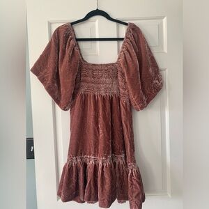 Free People Velour Tunic Mauve Top Small